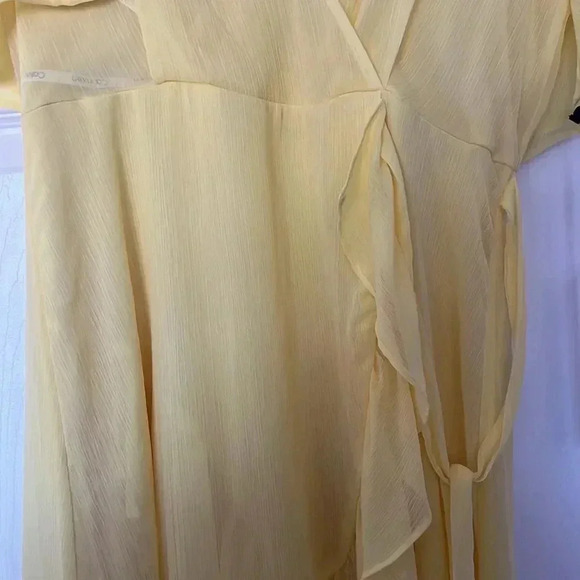Yellow Calvin Klein Ruffle Dress Size 6 - Picture 7 of 8